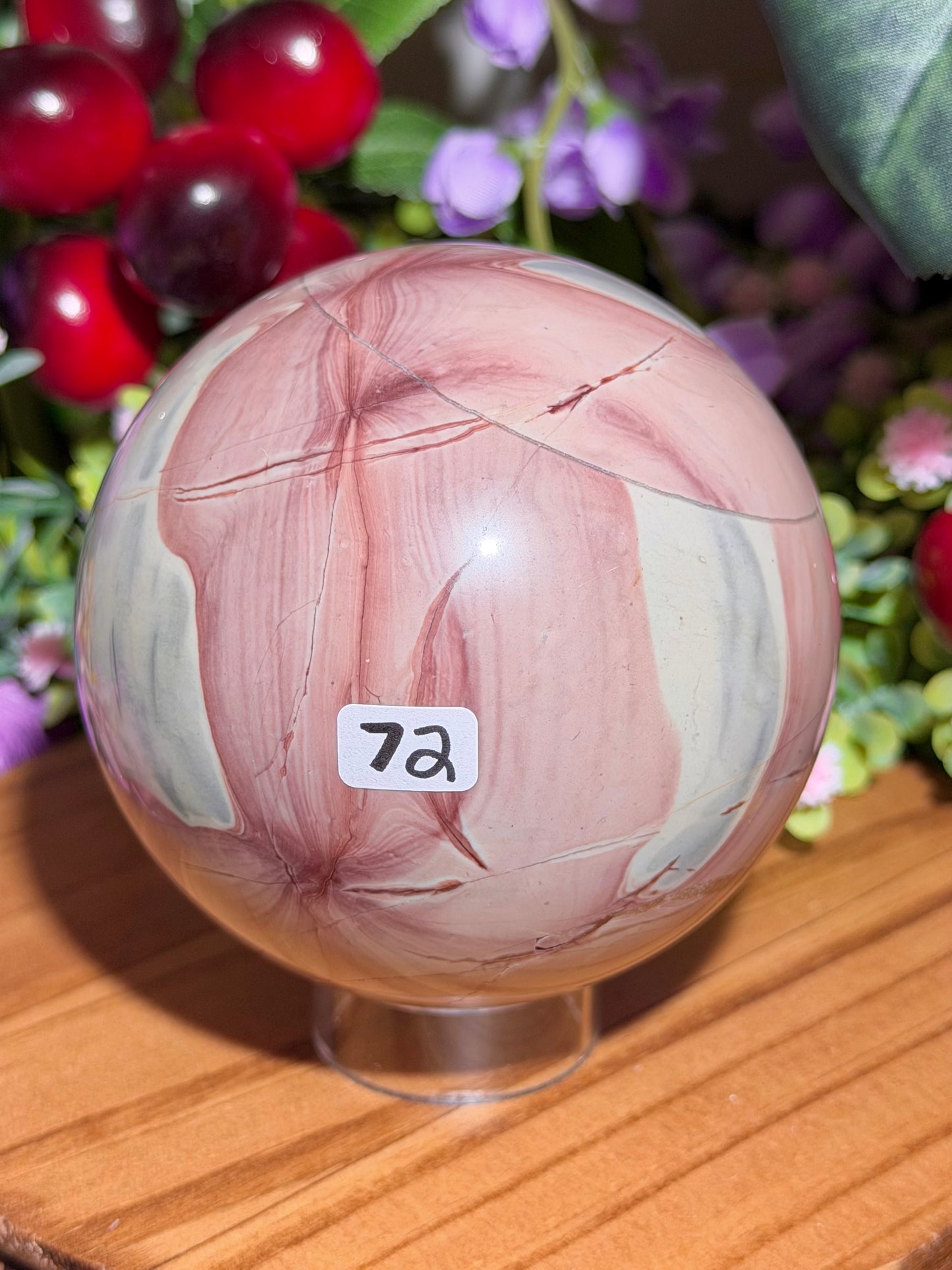 Pastel "tulip" dendritic picture jasper sphere