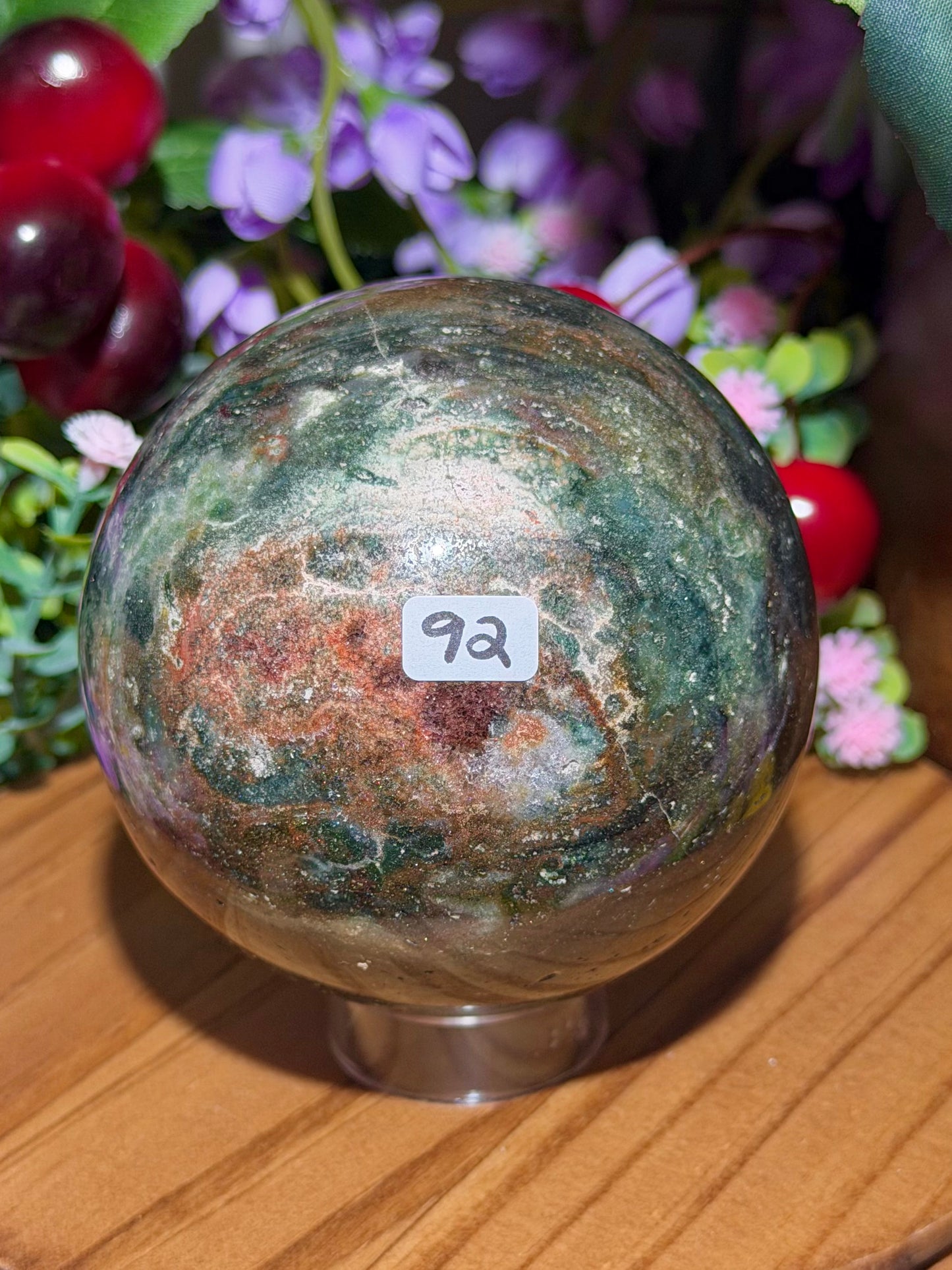 Pink cosmic sea jasper sphere