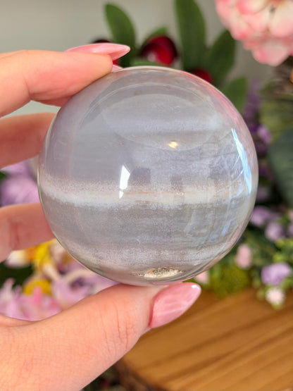 Pastel lilac sea jasper sphere