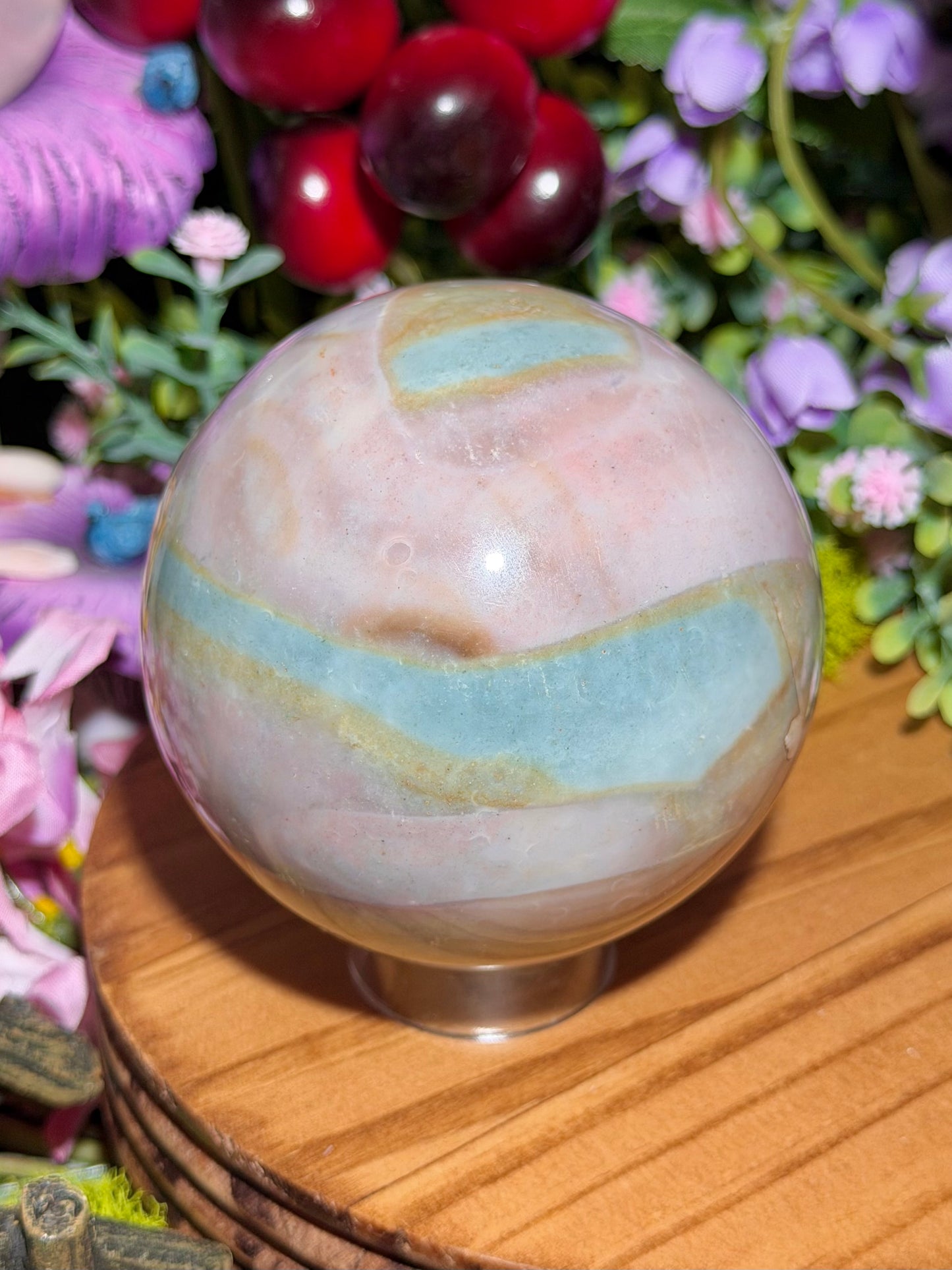 Fairy purple sea jasper sphere