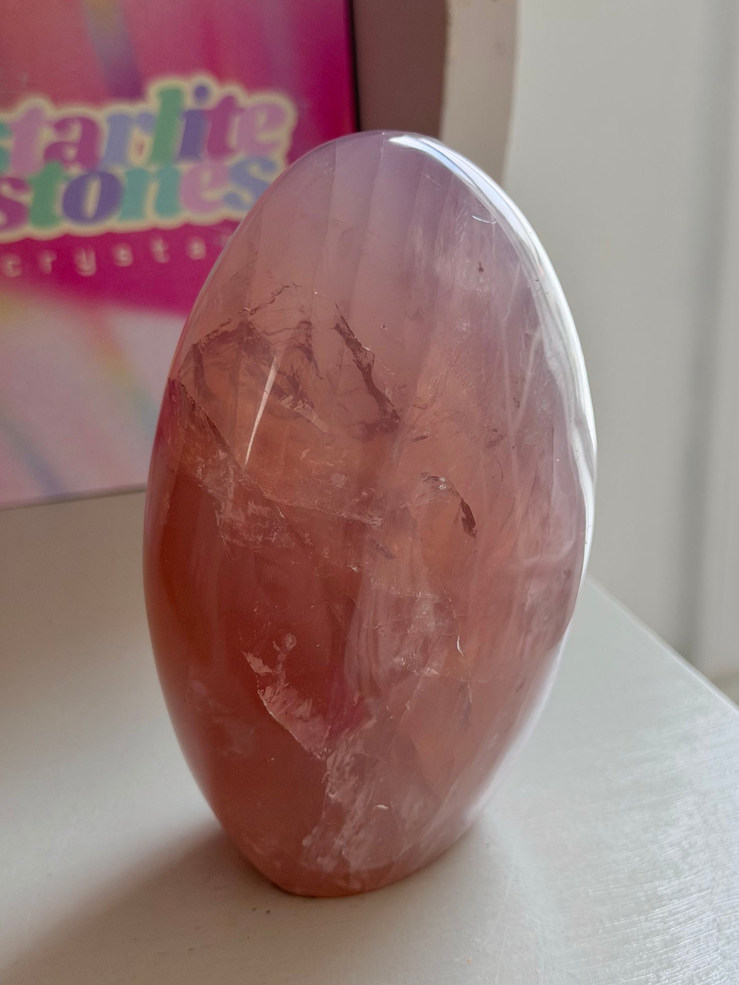 Glowy rose quartz freeform
