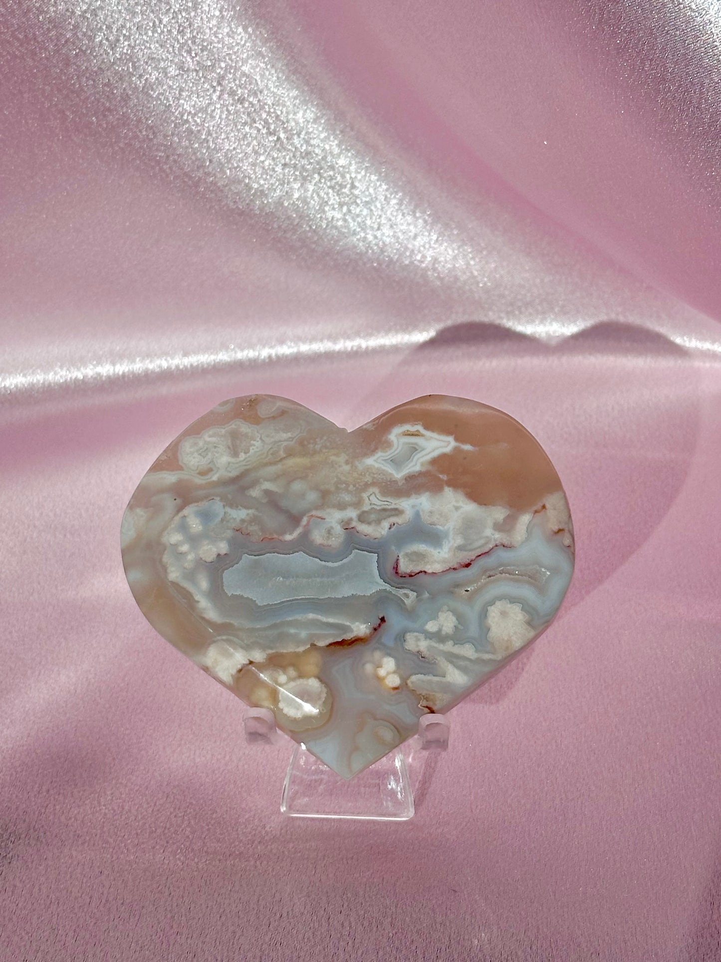 Flower agate heart (J)
