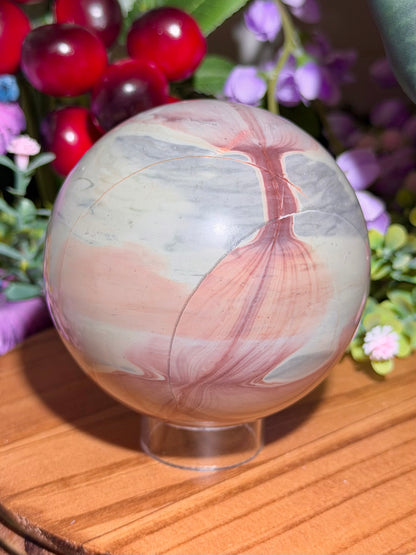 Pastel "tulip" dendritic picture jasper sphere