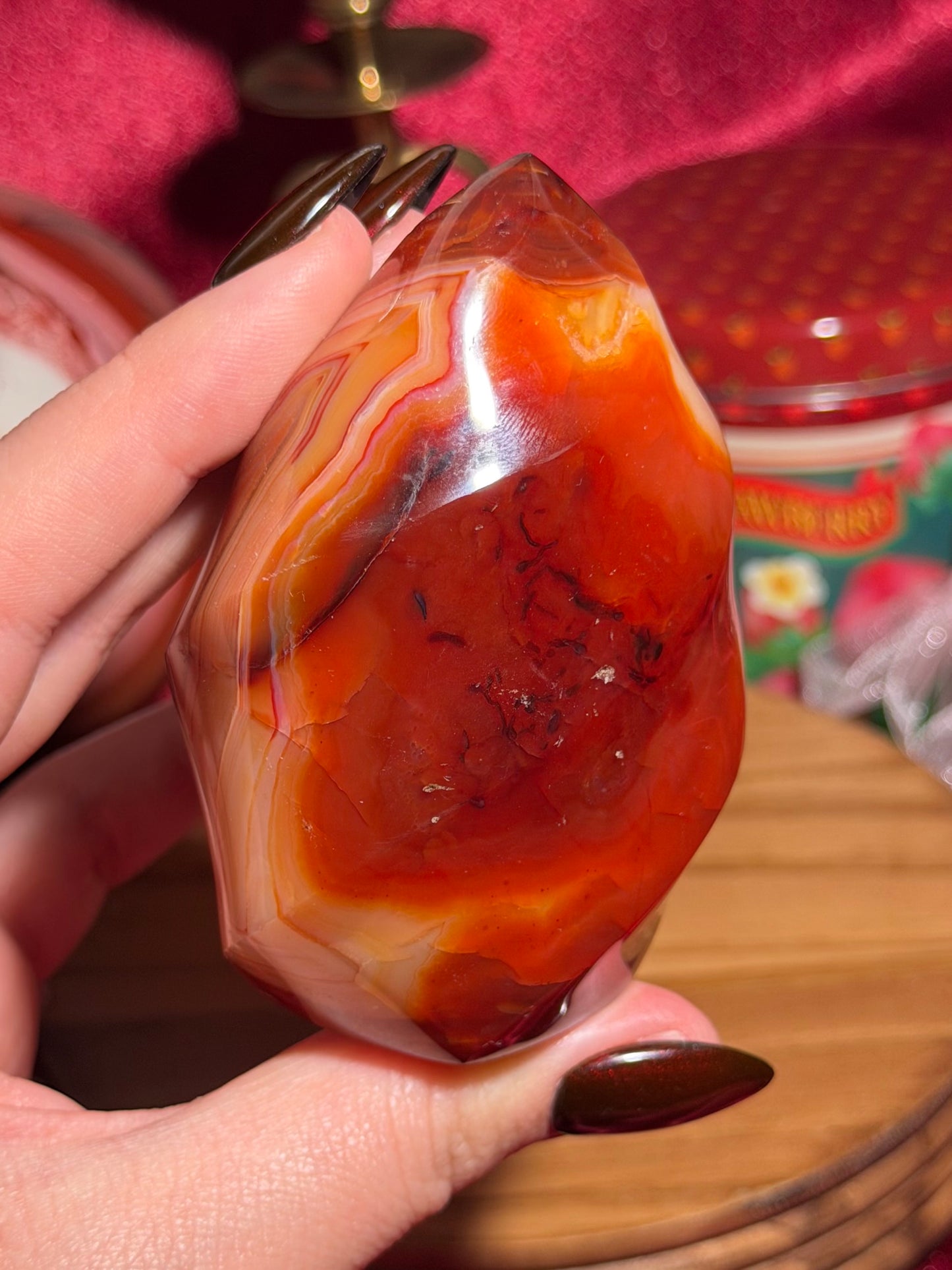 Strawberry banana carnelian flame *personal collection release