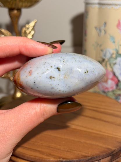 Puffy pastel rainbow sea jasper heart