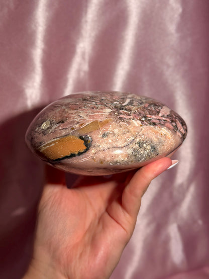 Peruvian Pink Opal "UFO" Oversized Palmstone