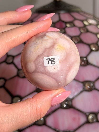 Pastel druzy Pink amethyst x flower agate sphere