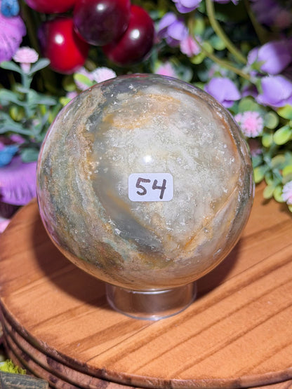 Fairy pink sea jasper sphere