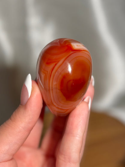 Pink banded carnelian heart