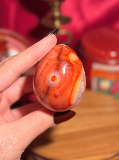 Quartzy carnelian egg 29A