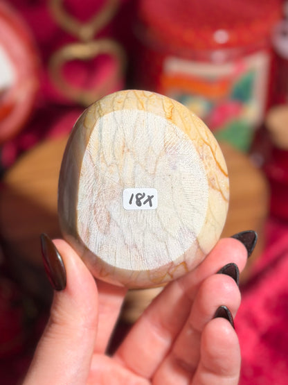 Strawberry banana pink polychrome jasper bowl 18X