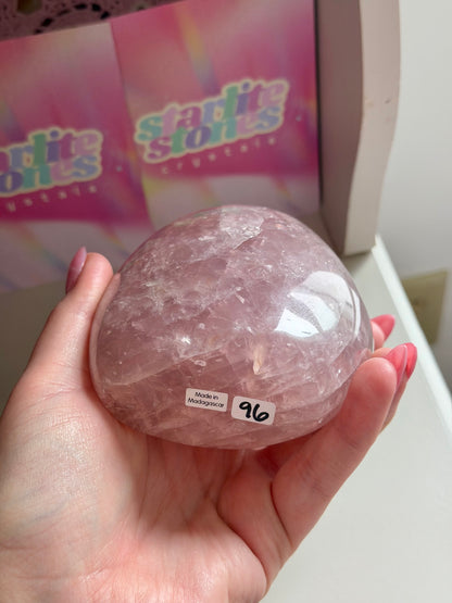 Rainbow filled purple-toned star rose quartz freeform