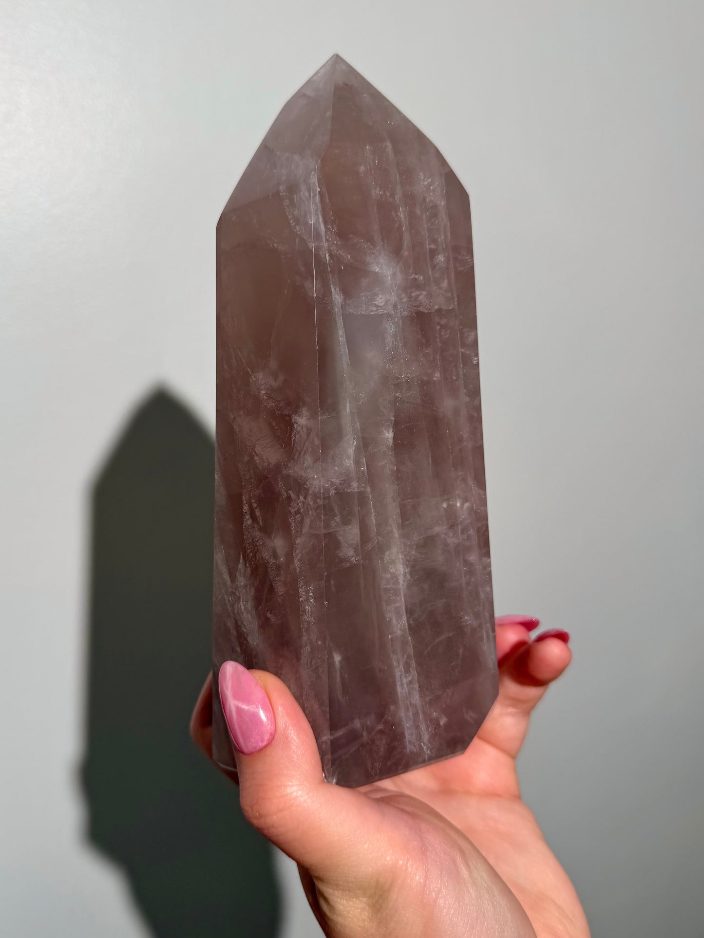 Statement Purple “iced tea” star rose quartz tower
