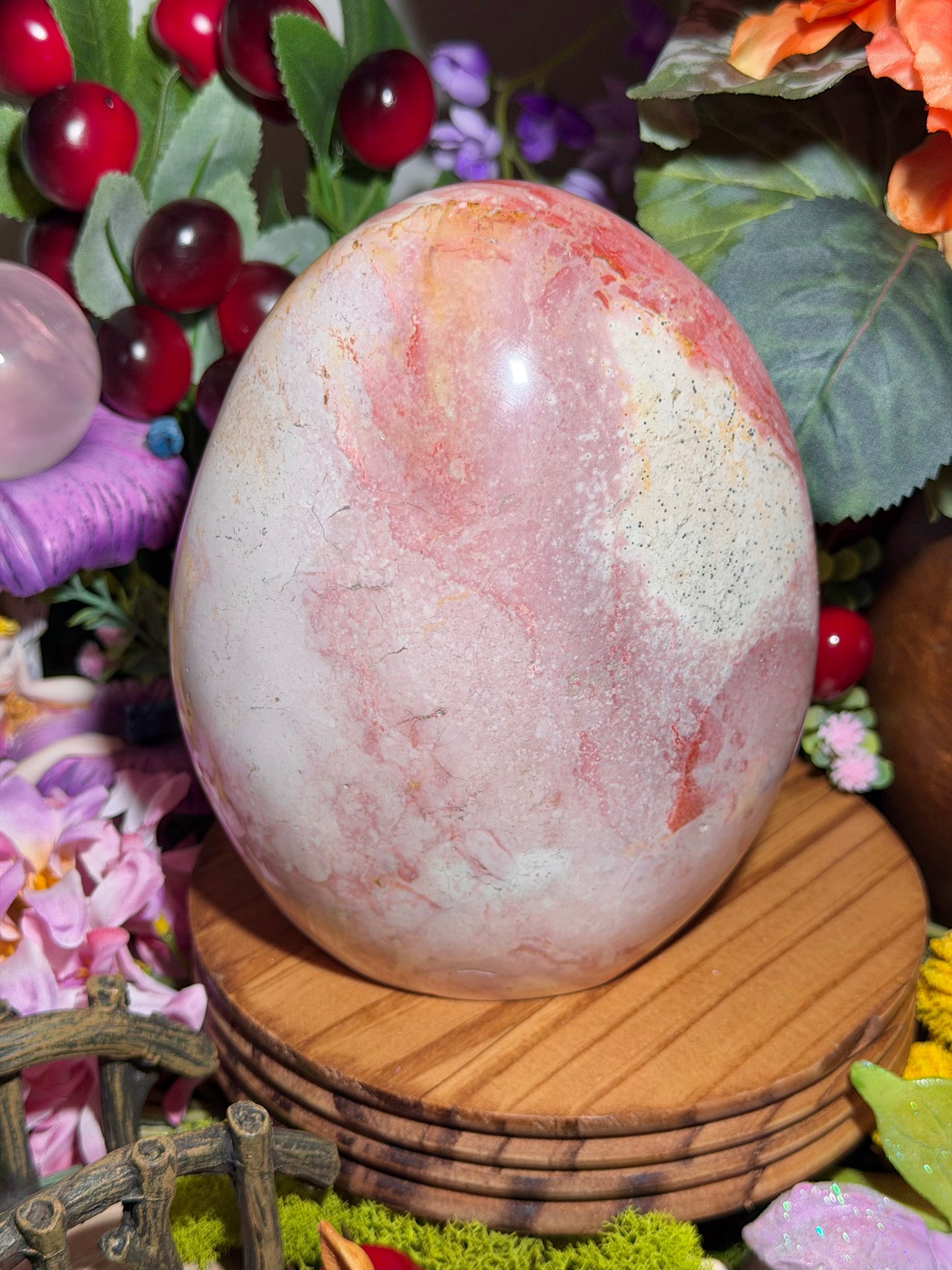 Large pink sea jasper freeform
