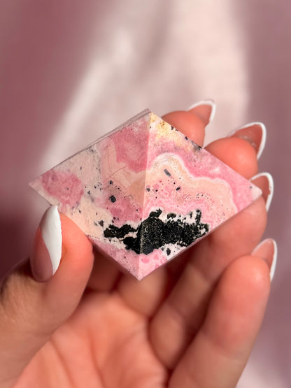 Peruvian Pink Rhodonite Pyramid