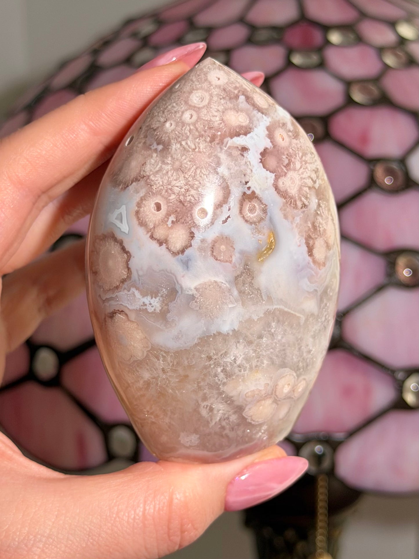 Flower agate x pink amethyst flame