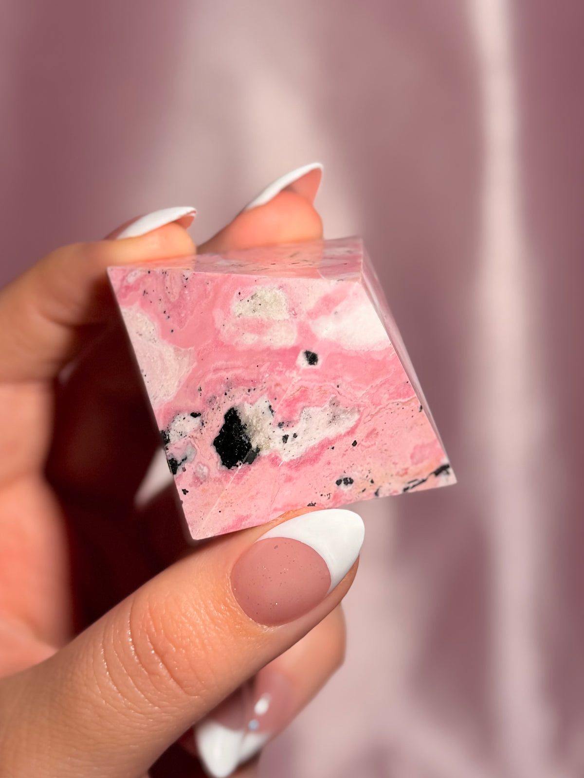 Peruvian Pink Rhodonite Pyramid (15A)