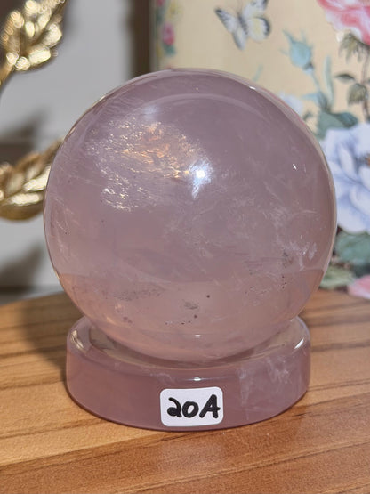 Purple rose quartz bowl or sphere display 20A