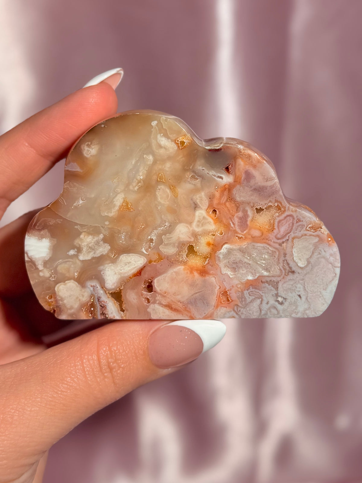 Indonesian Pink Carnelian Cloud Carving (B)