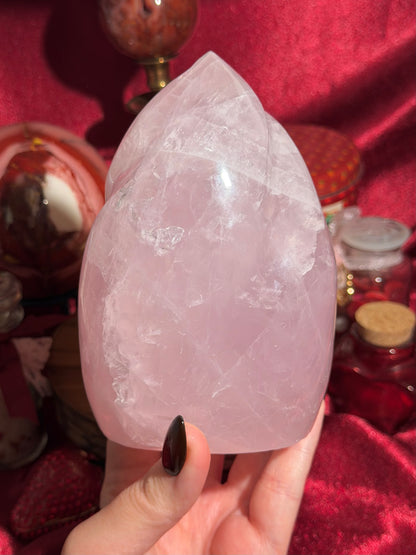XL Pastel lilac rose quartz flame