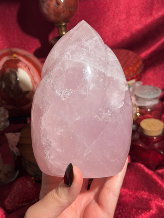 XL Pastel lilac rose quartz flame