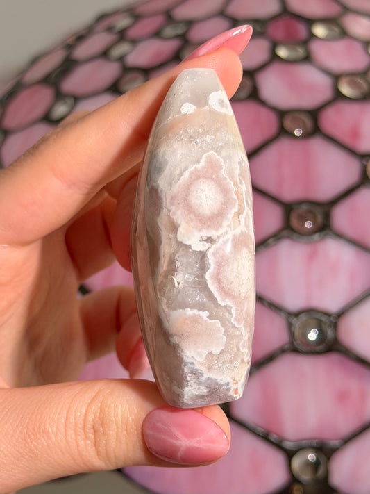 Flower agate x pink amethyst flame