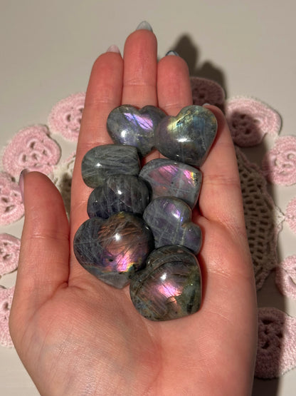 Labradorite mini hearts - intuitive pick