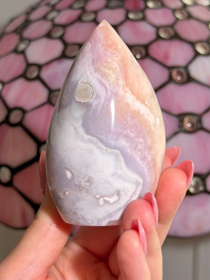 Flower agate x pink amethyst flame