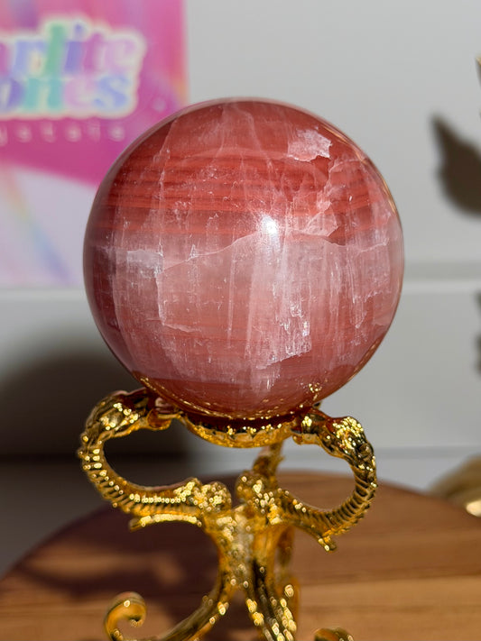Rose calcite sphere from Pakistan