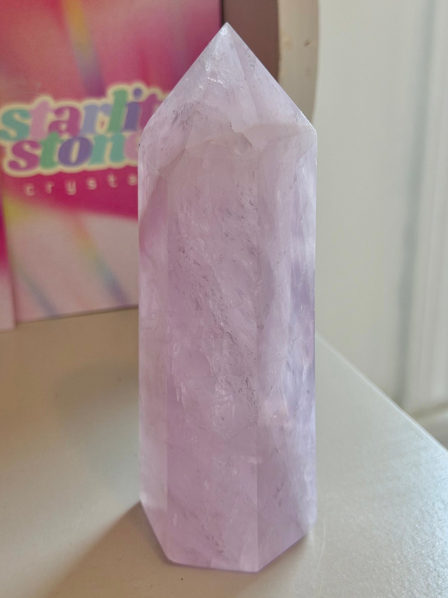 Pastel lavender rose quartz tower
