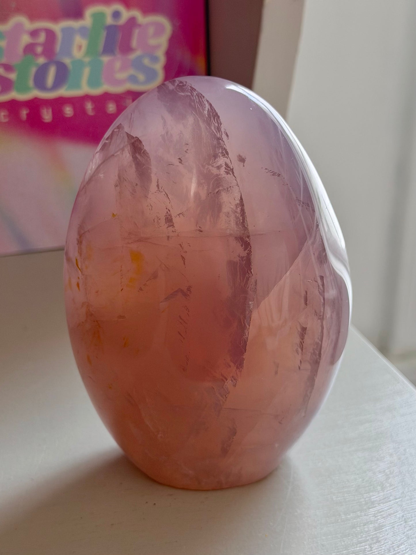 Glowy rose quartz freeform