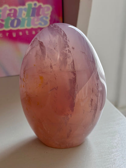 Glowy rose quartz freeform