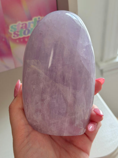 Icy lavender rose quartz freeform