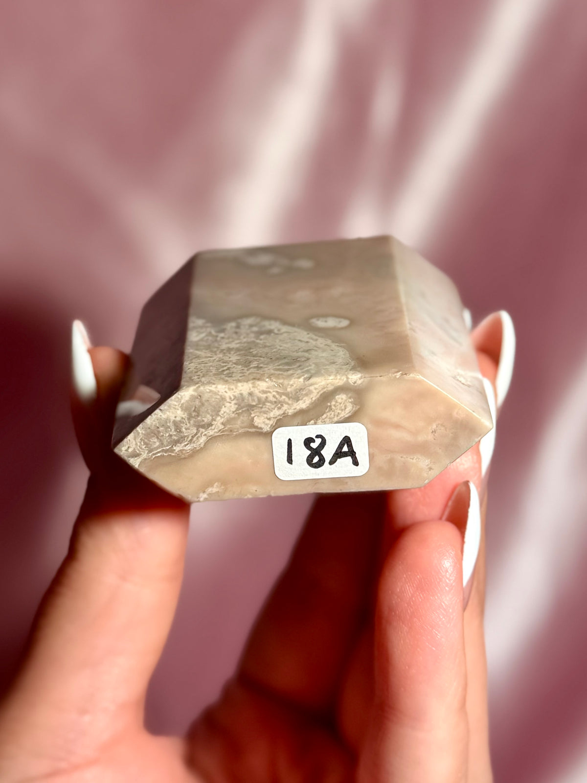 Pink Plume Agate Domino Tower (A)