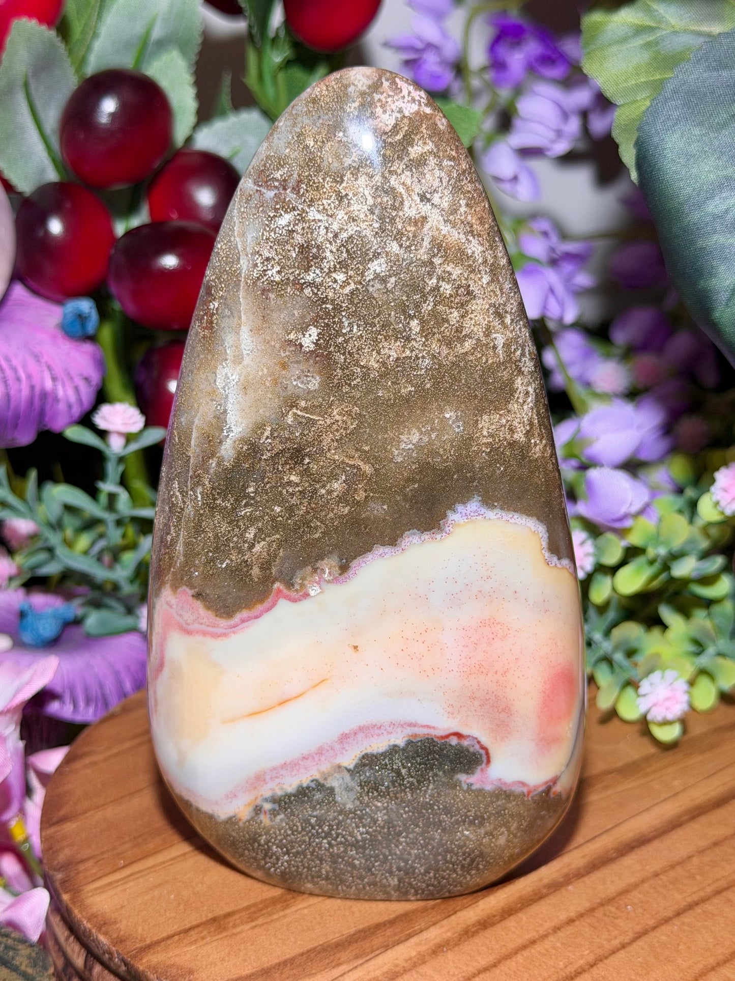 Multicolored fairy garden sea jasper freeform