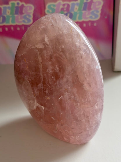 Rainbow filled purple-toned star rose quartz freeform
