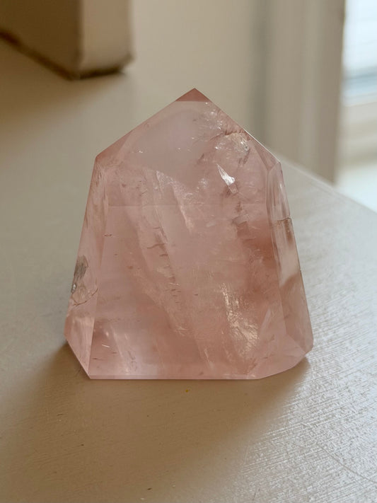 HQ Brazilian rose quartz mini tower