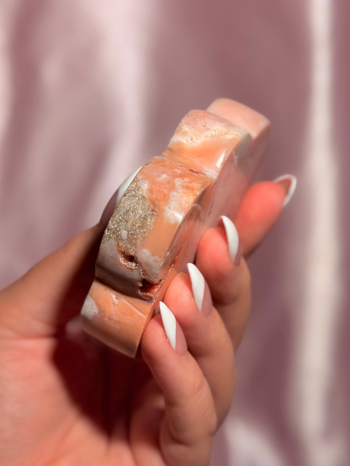Indonesian Pink Carnelian Cloud Carving (E)