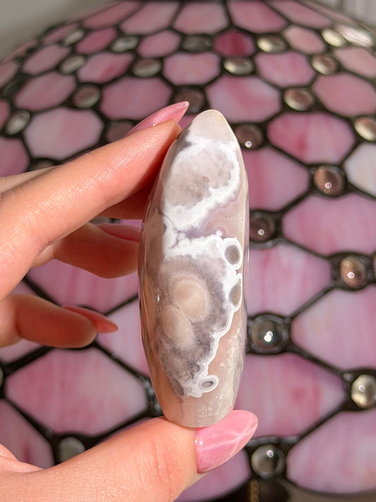 Flower agate x pink amethyst flame