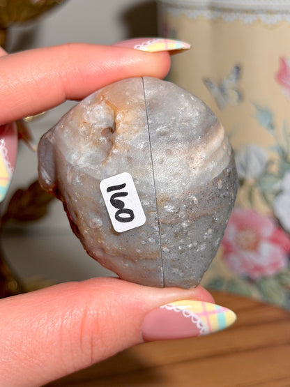 Pastel baby pink Patagonia agate pair