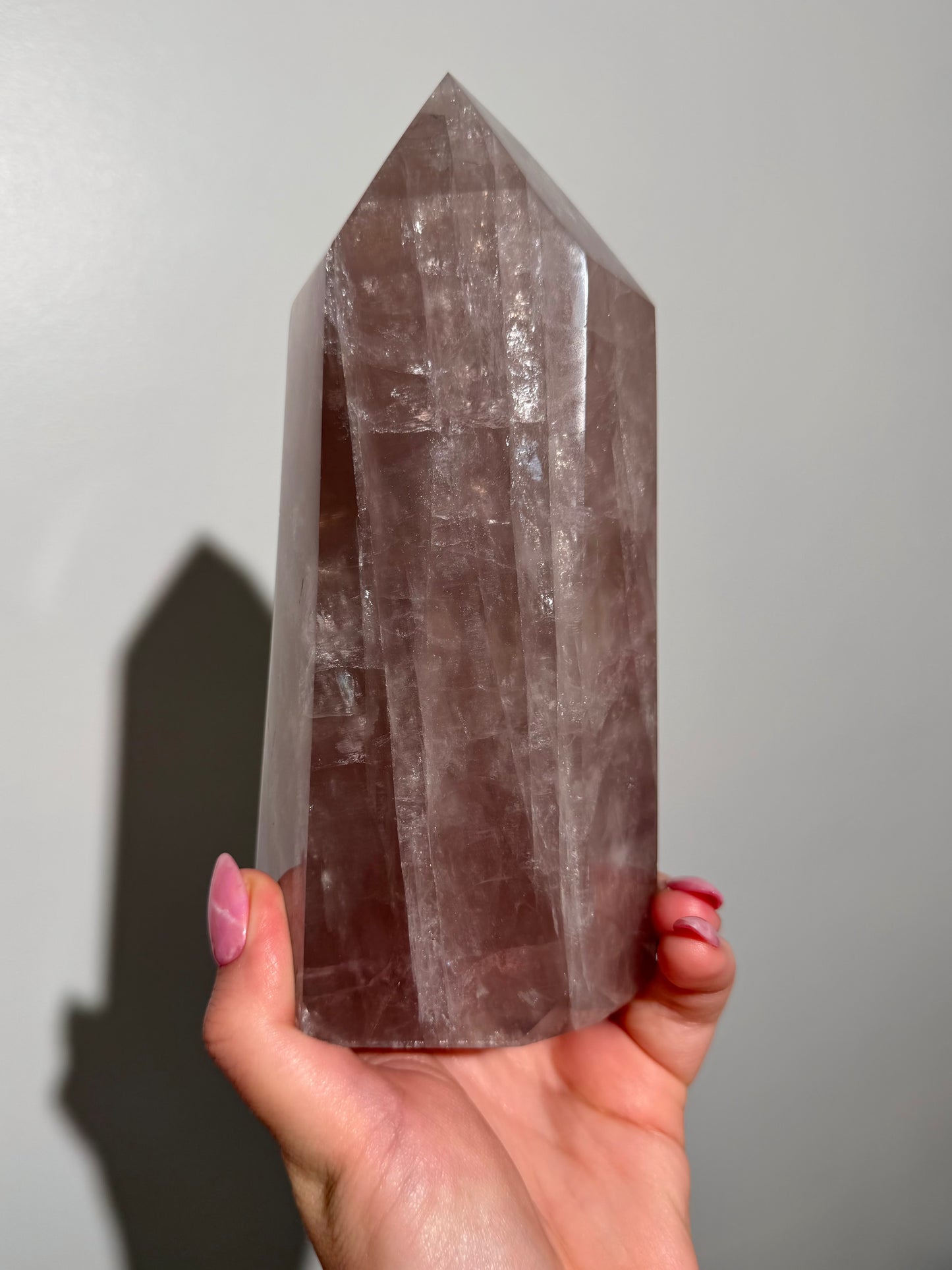 Statement Purple “iced tea” star rose quartz tower