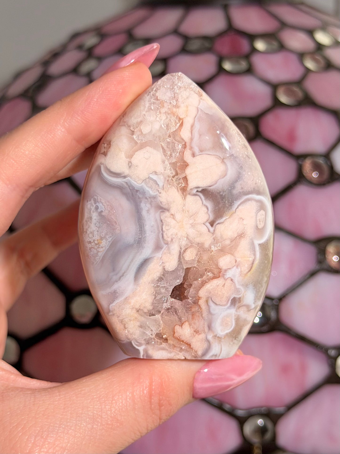 Flower agate x pink amethyst flame
