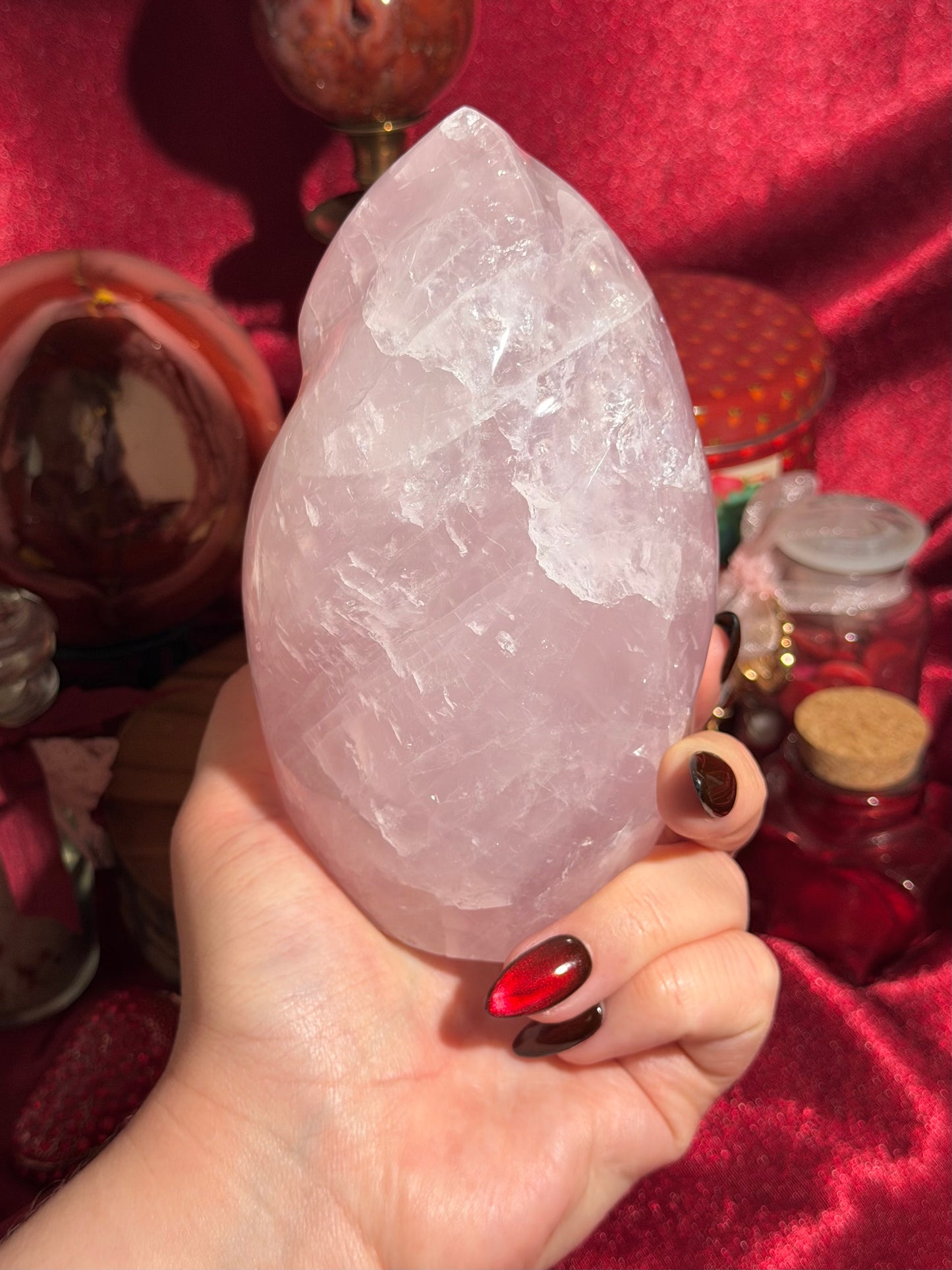 XL Pastel lilac rose quartz flame