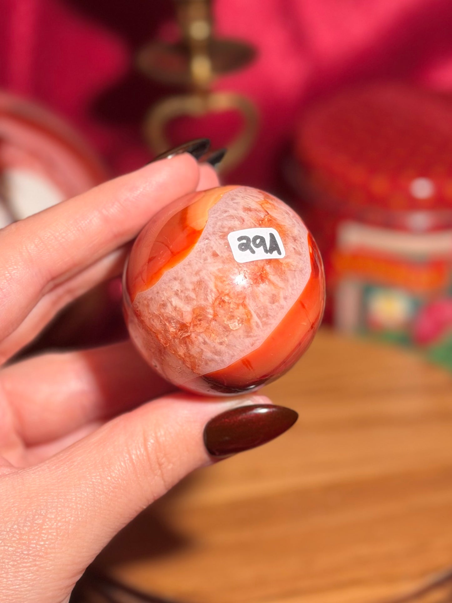 Quartzy carnelian egg 29A