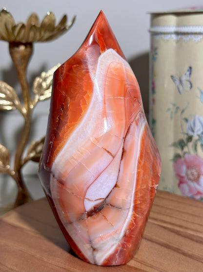 Pink swirl carnelian flame *imperfect tip