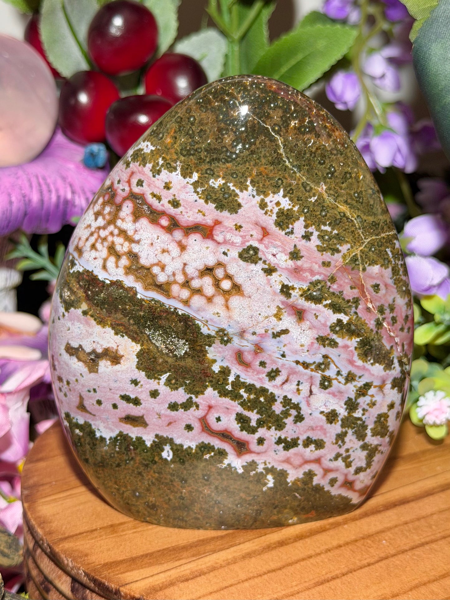 Pink & green Kabamby Ocean Jasper freeform