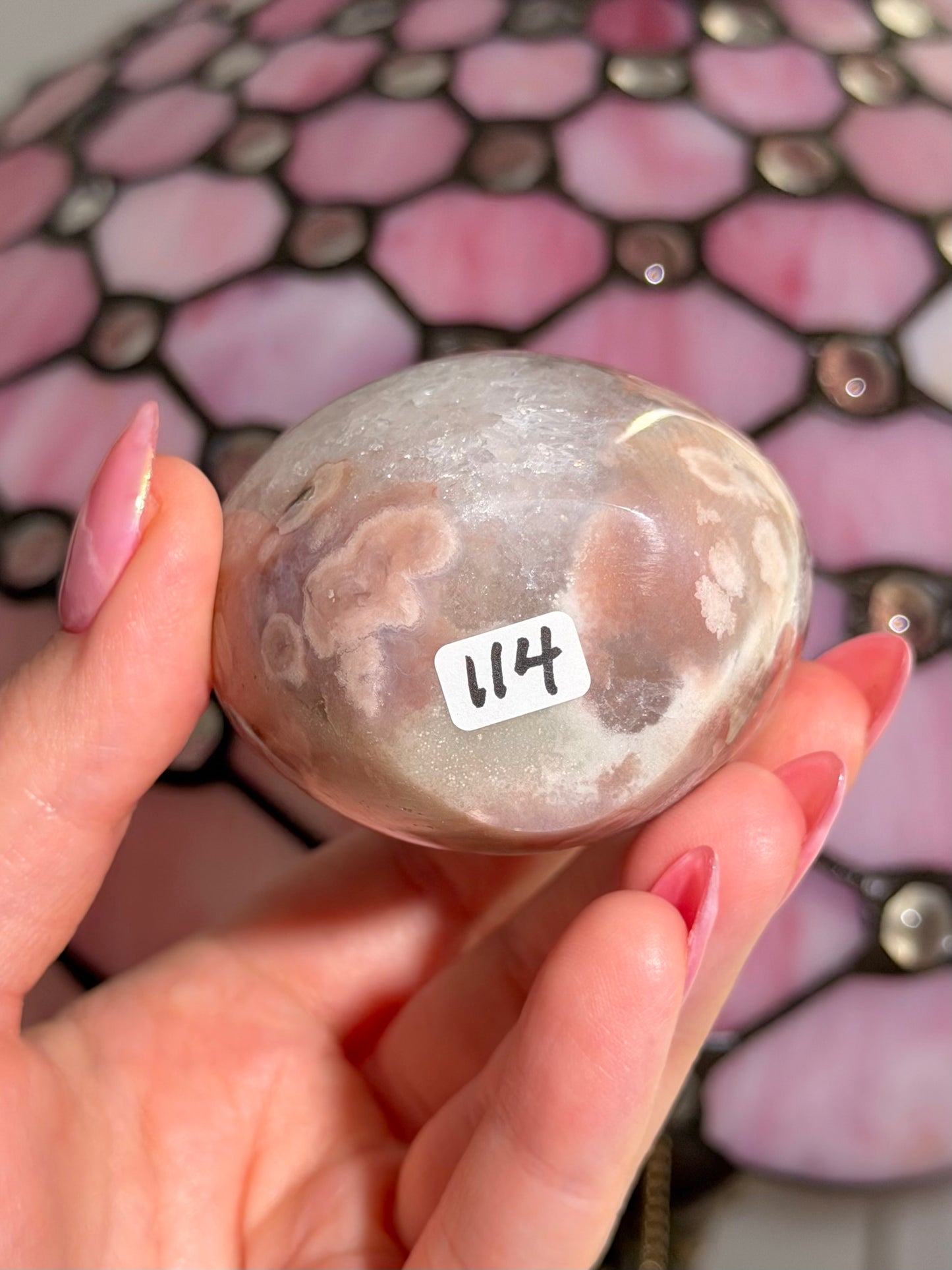 Flower agate x pink amethyst flame