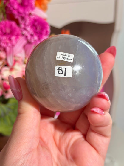 Moody dark blue rose quartz sphere
