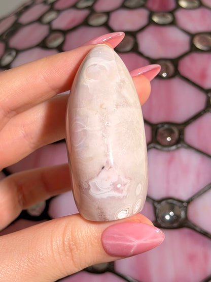 Flower agate x pink amethyst flame