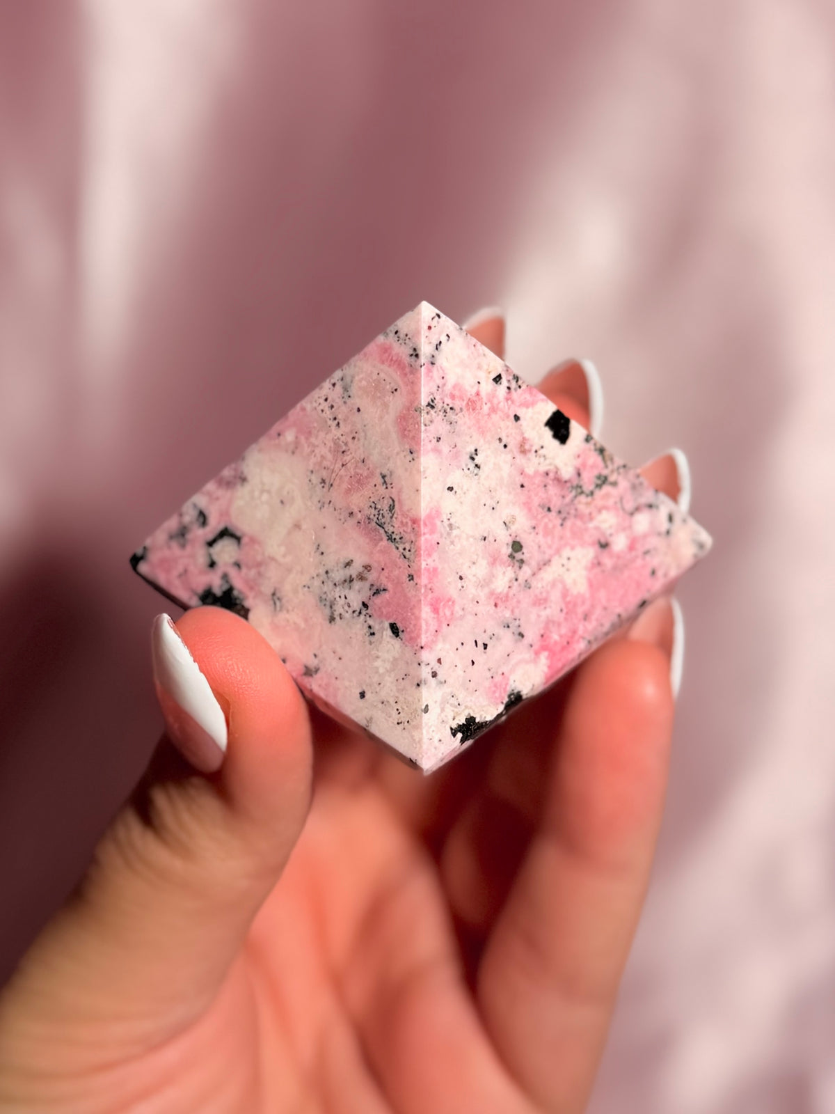 Peruvian Pink Rhodonite Pyramid
